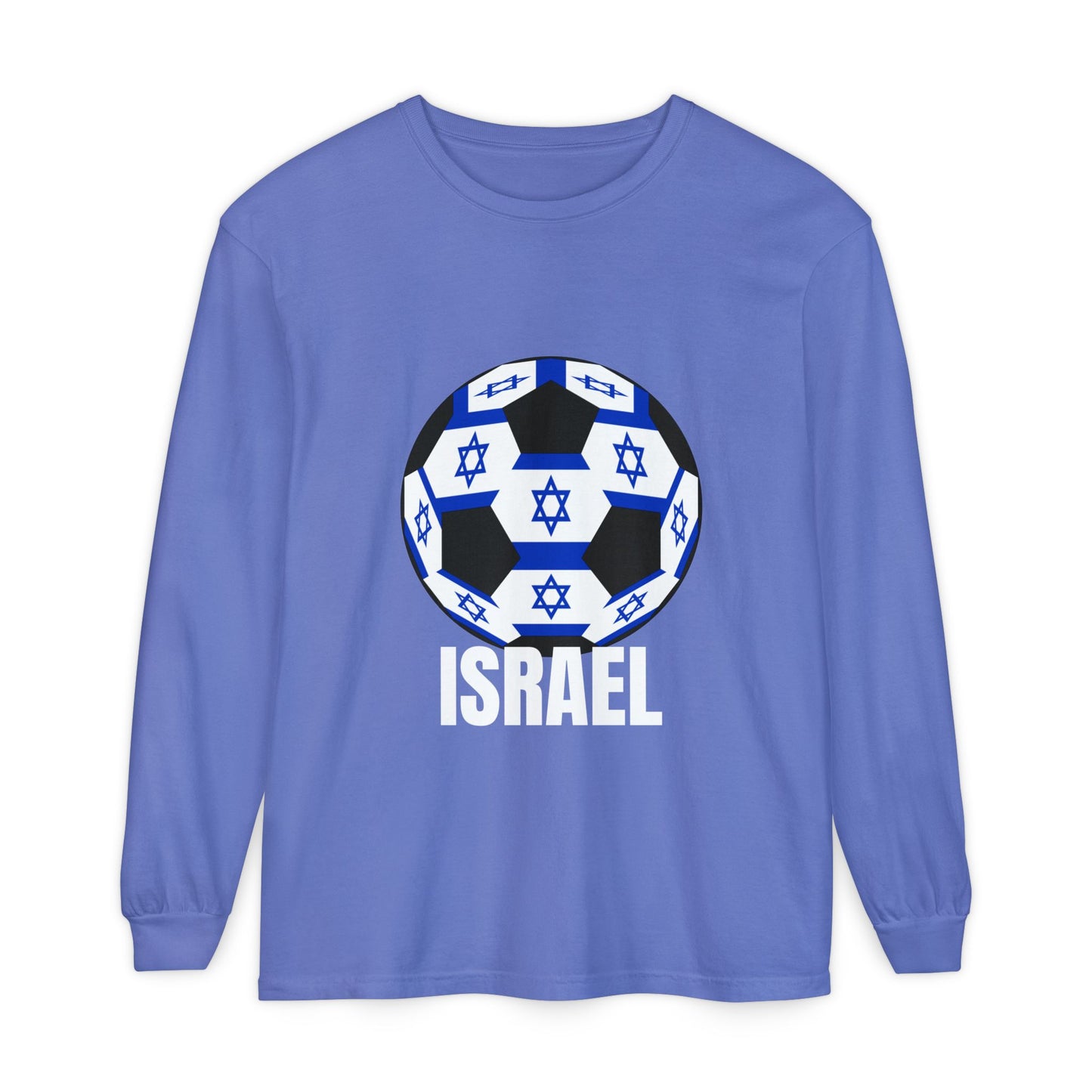 Israel Fan Specialty Soccer Ball Design Long Sleeve Tee
