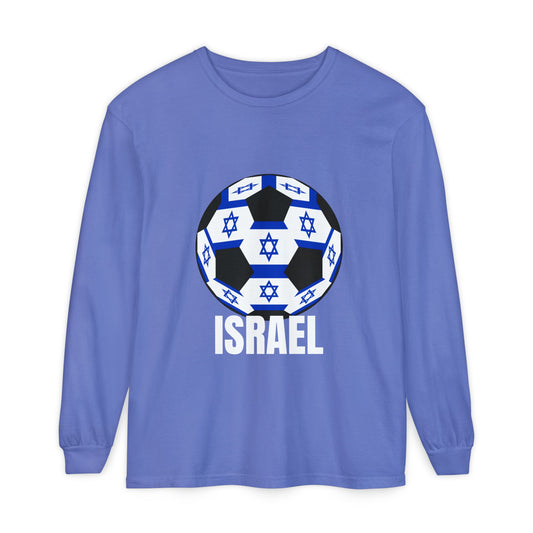 Israel Fan Specialty Soccer Ball Design Long Sleeve Tee