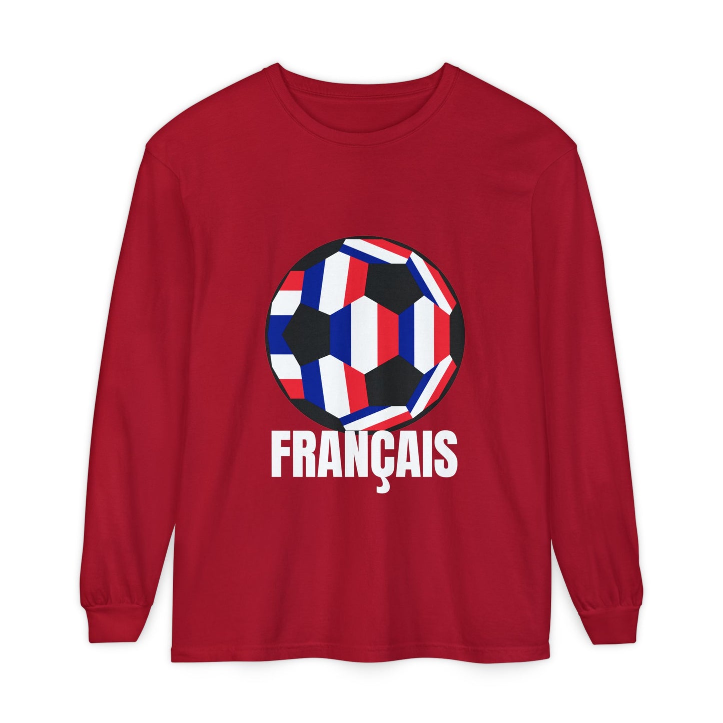 Francais Fan Specialty Soccer Ball Design Long Sleeve Tee