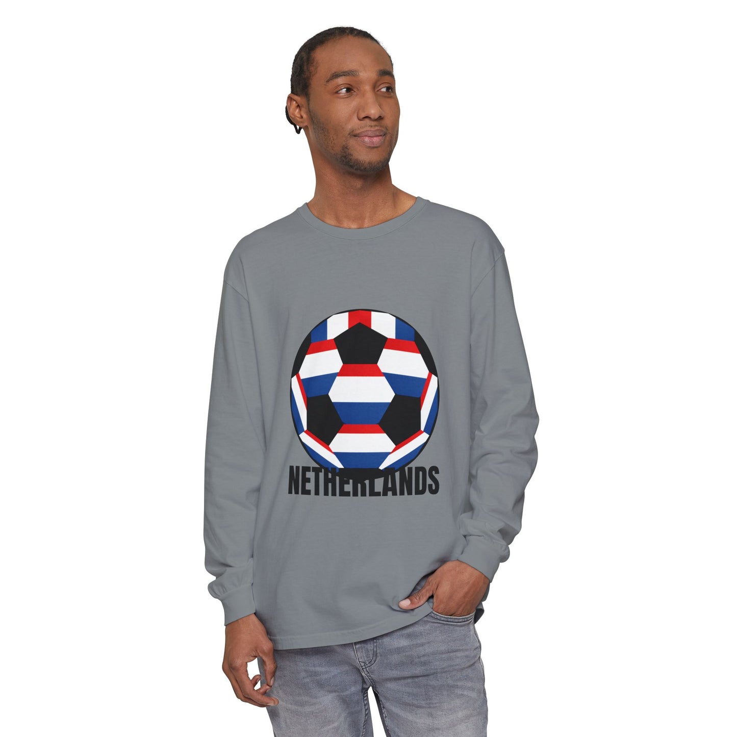 Netherlands Fan Specialty Soccer Ball Long Sleeve Tee