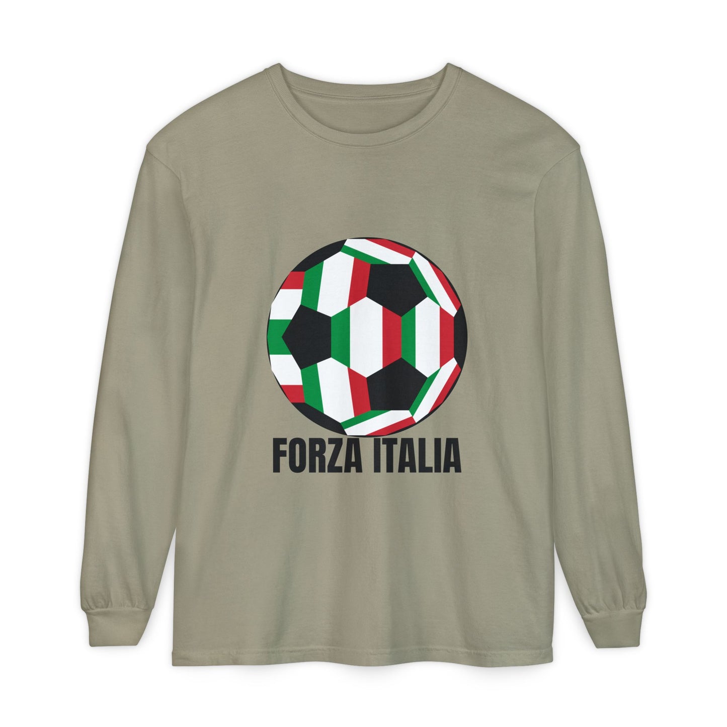 Forza Italia Fan Specialty Soccer Ball Design Long Sleeve T-Shirt