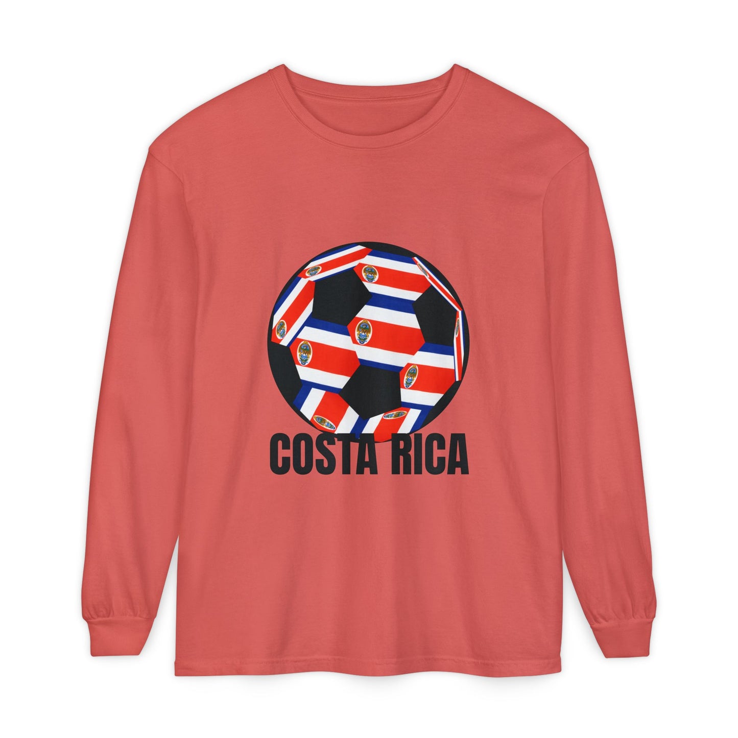 Costa Rica Fan Specialty Soccer Ball Long Sleeve Tee