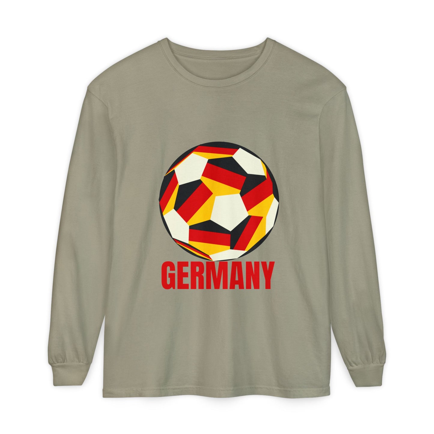 Germany Fan Specialty Soccer Ball Design Long Sleeve Tee