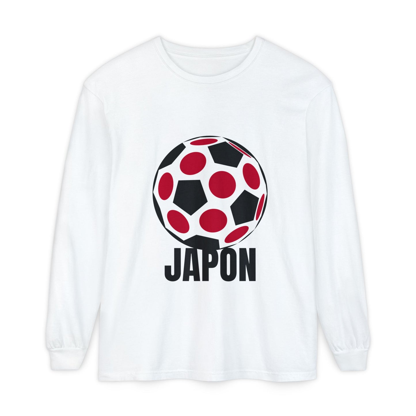 Japon Fan Specialty Soccer Ball Design Long Sleeve Tee