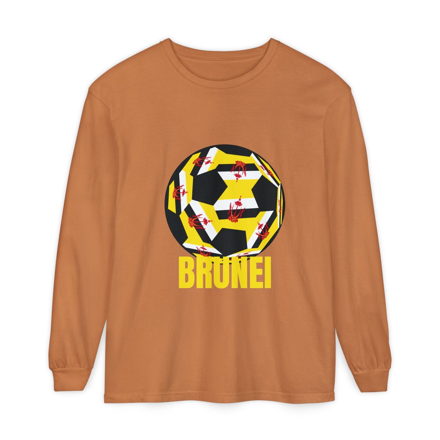 Brunei Fan Specialty Soccer Ball Design  Long Sleeve Tee