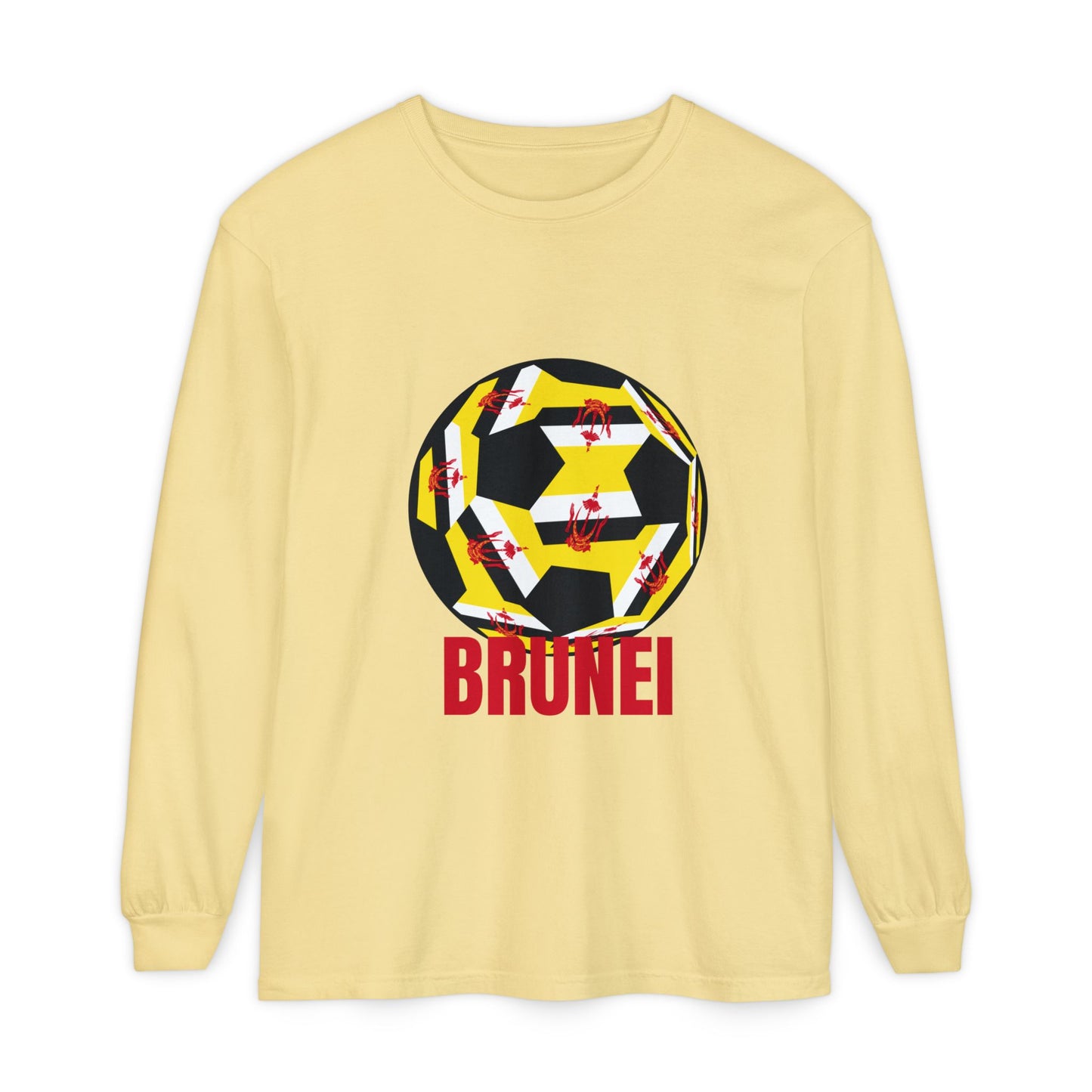 Brunei Fan Specialty Soccer Ball Design  Long Sleeve Tee