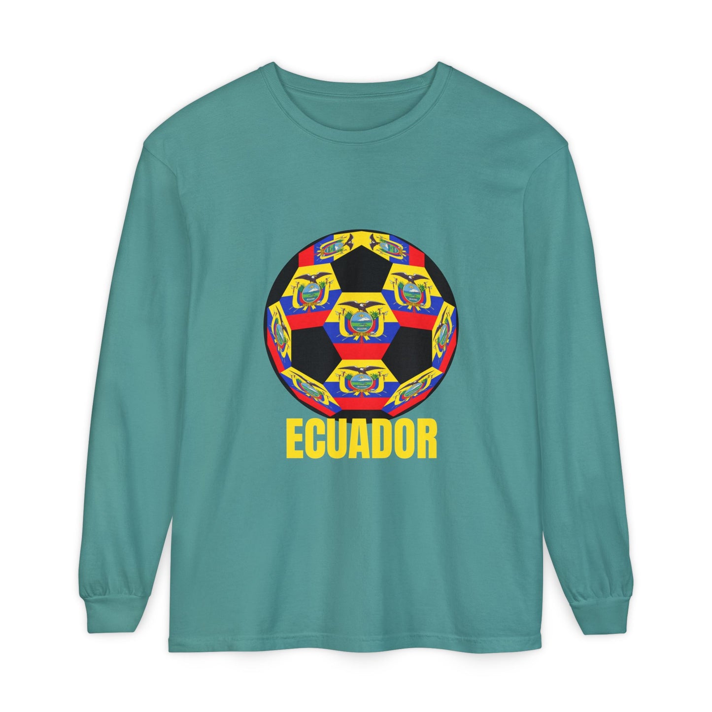 Ecuador Soccer Ball Long Sleeve Tee