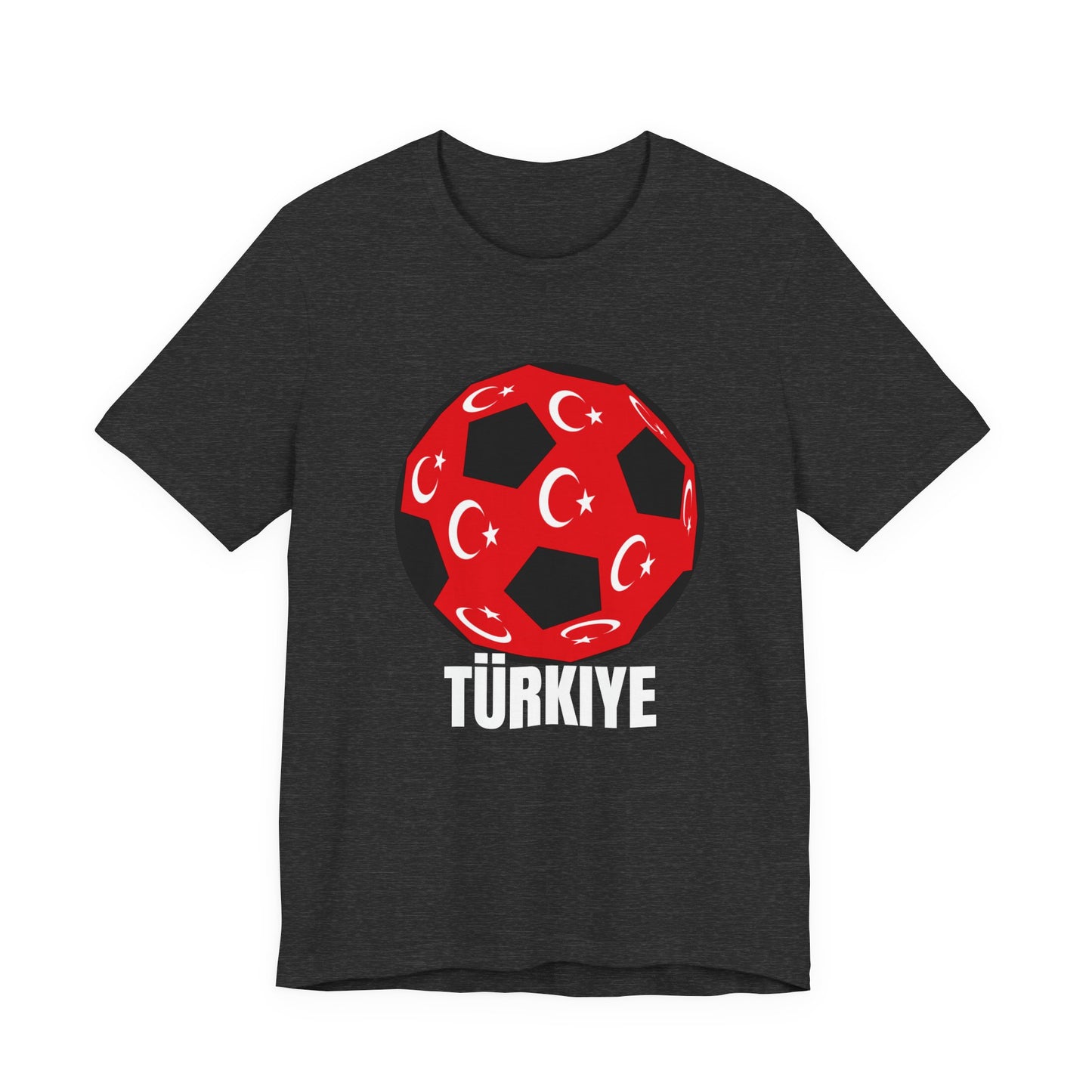 Türkiye Fan Specialty Soccer Ball Design T Shirt White Text