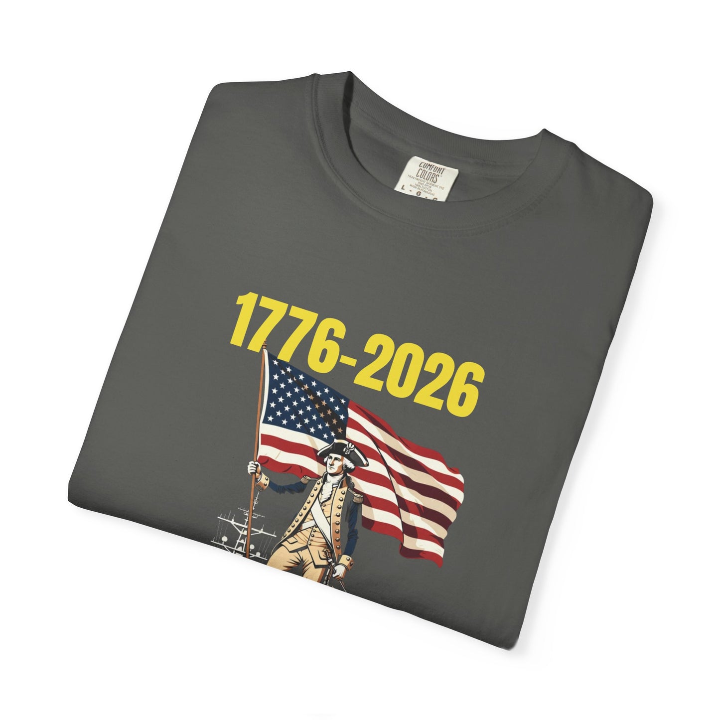 George Washington on an Aircraft Carrier with an American Flag T-shirt | 250 Years of Winning