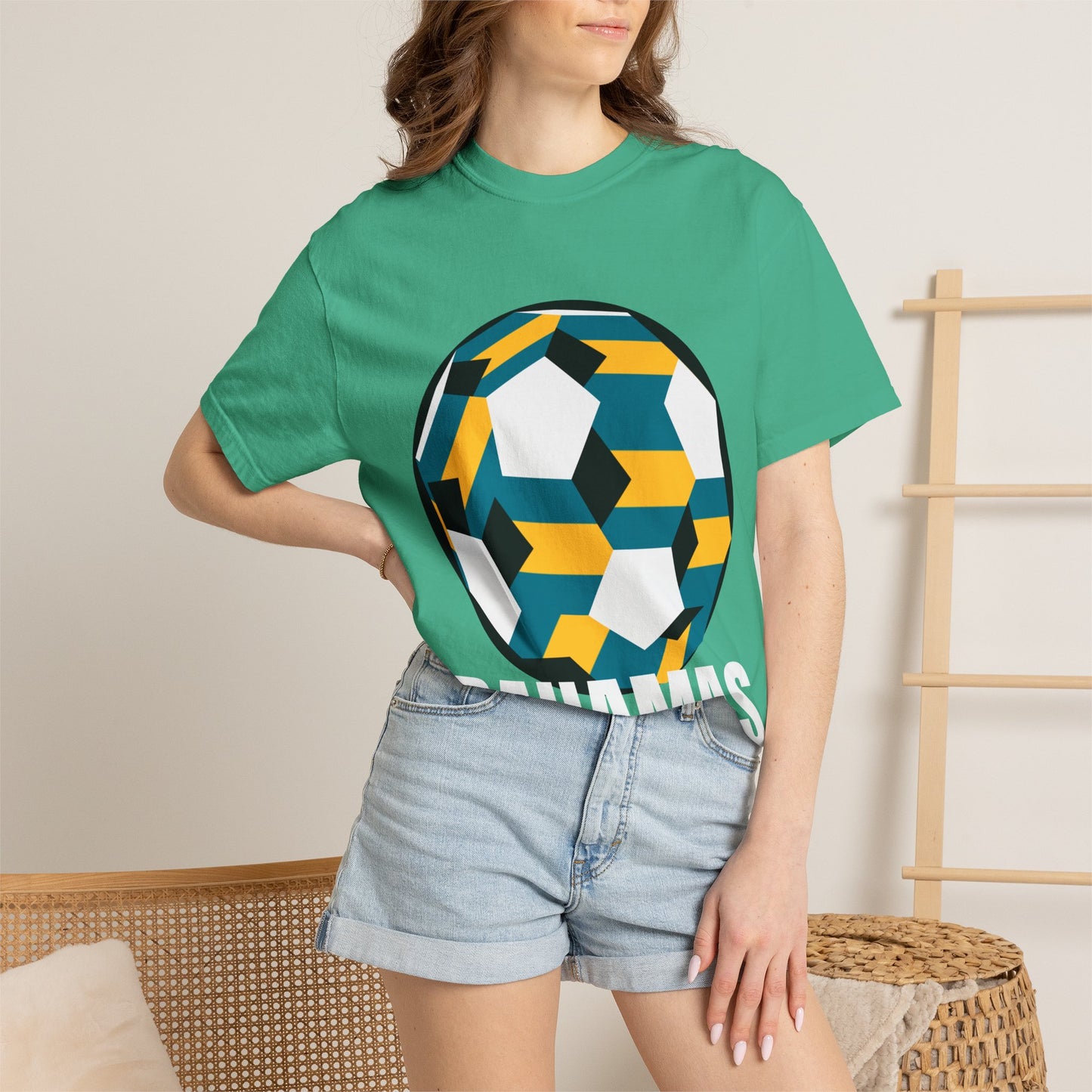 Bahamas Fan Specialty Soccer Ball Design T Shirt