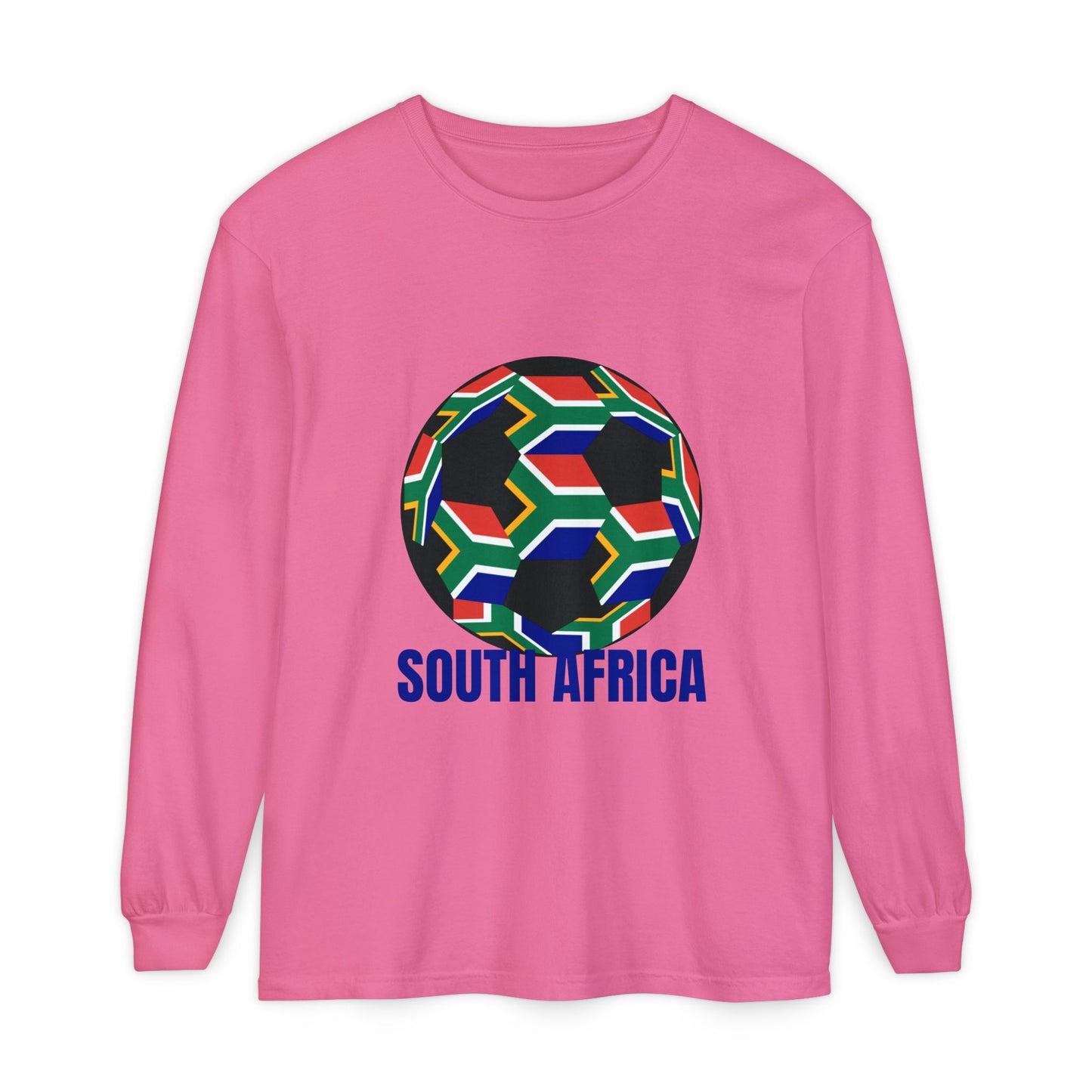 South Africa Fan Specialty Soccer Ball Design Long Sleeve Tee