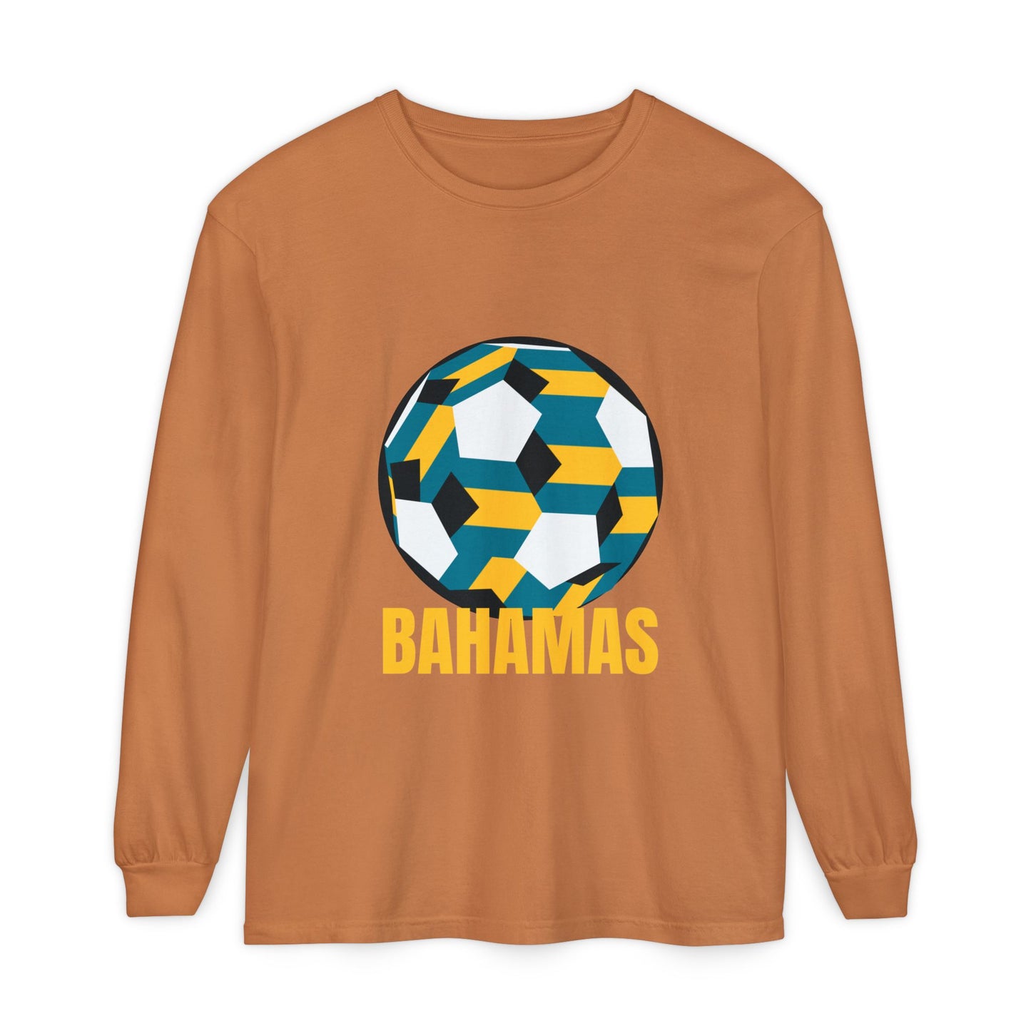 Bahamas Fan Specialty Soccer Ball Design  Long Sleeve Tee