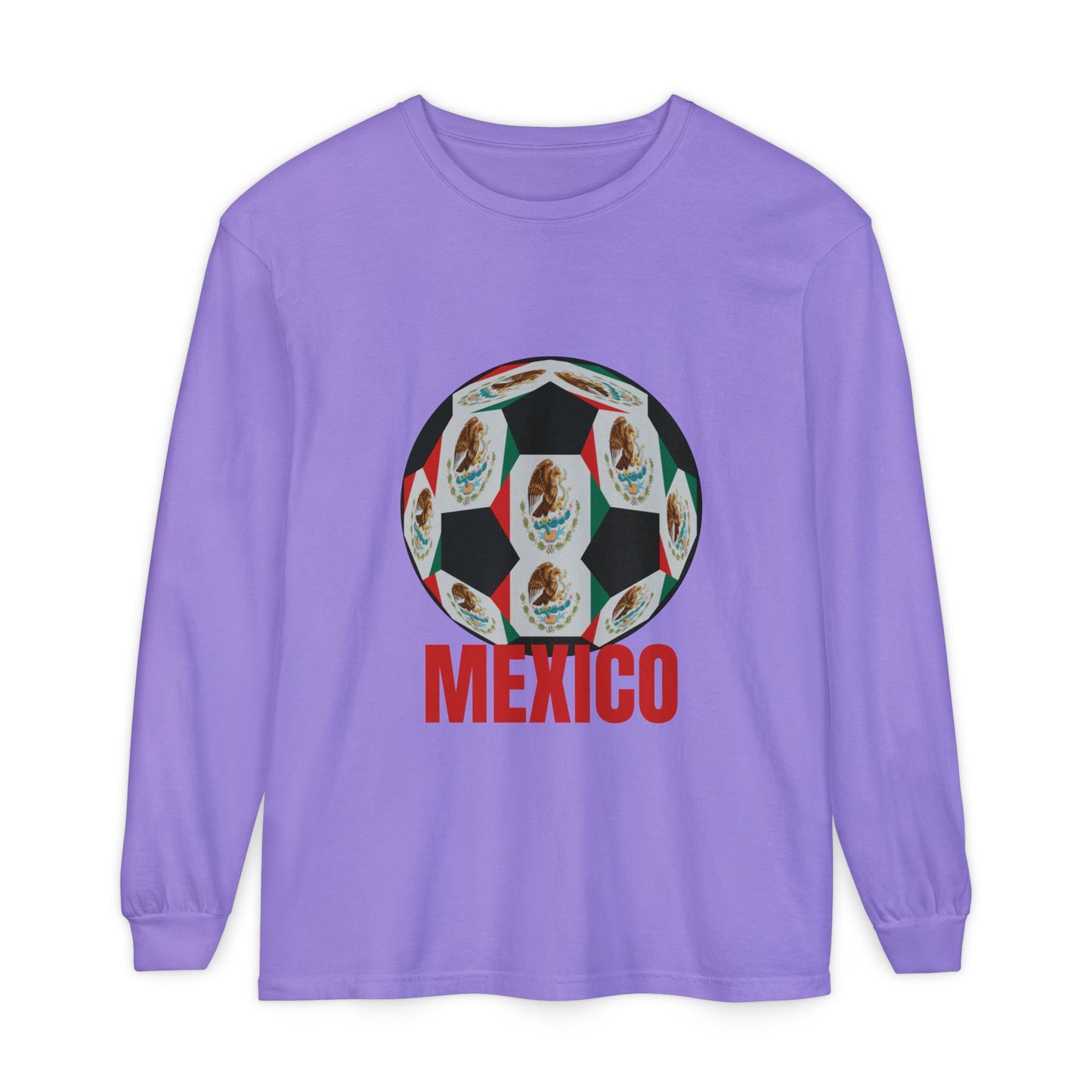 Mexico Fan Specialty Soccer Ball Design  Long Sleeve Tee