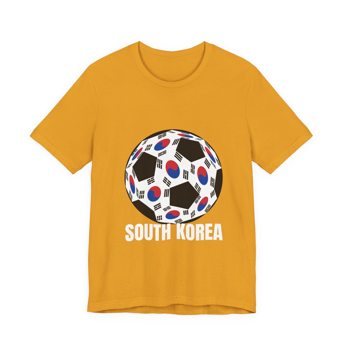 South Korea Fan Specialty Soccer Ball Design T Shirt White Text