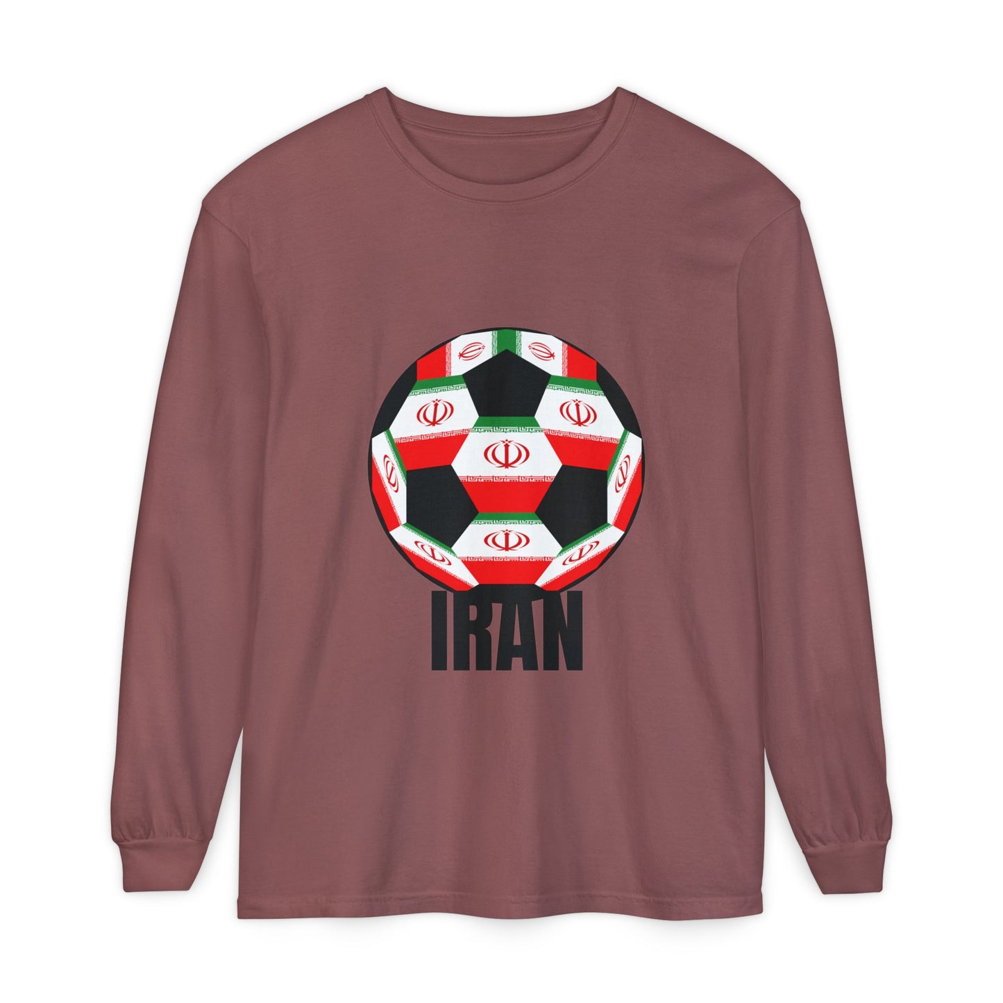 Iran Fan Specialty Soccer Ball Design Long Sleeve Shirt