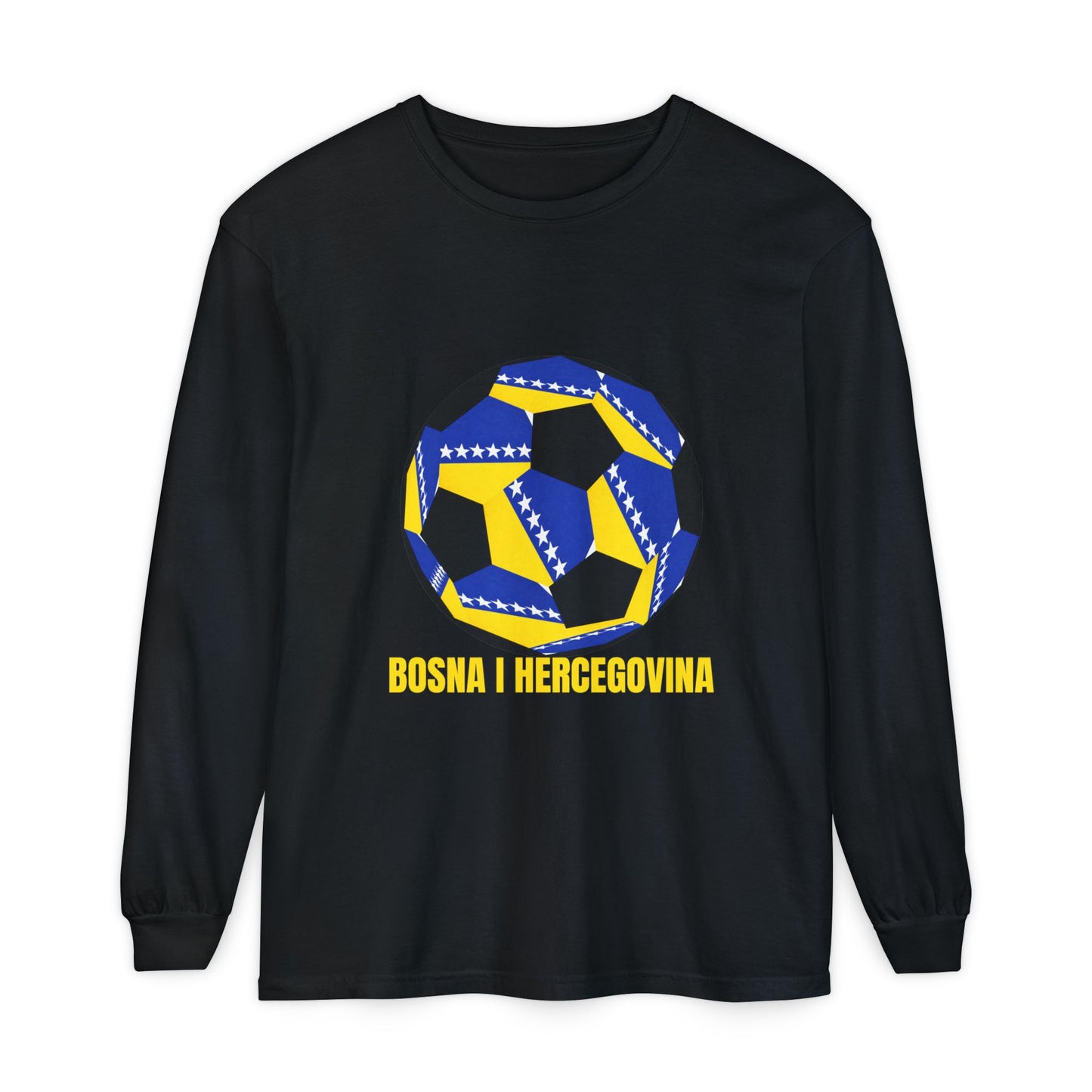 Bosnia Herzegovina Fan Specialty Soccer Ball Design  Long Sleeve Tee