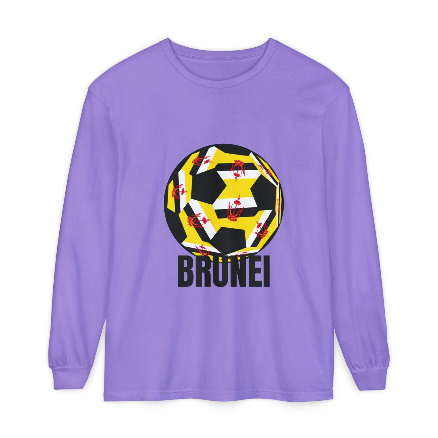 Brunei Fan Specialty Soccer Ball Design Long Sleeve Tee