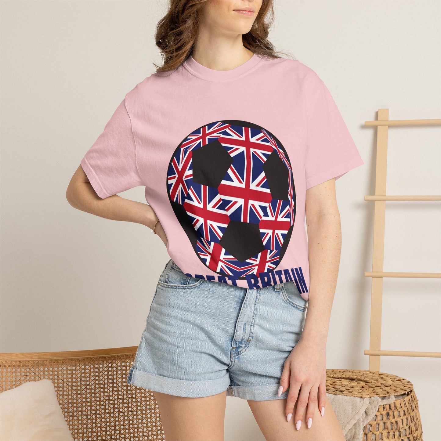 Great Britain Fan Specialty Soccer Ball Design T Shirt