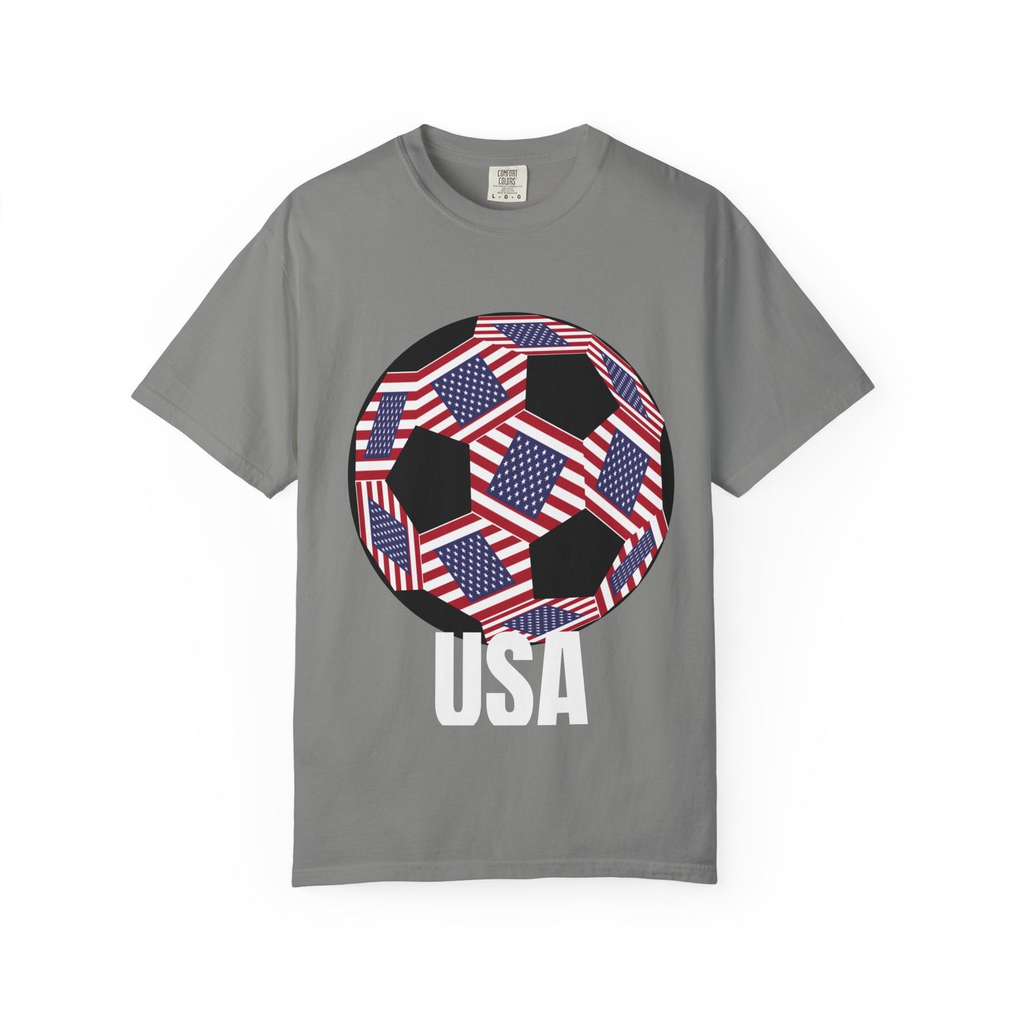 Patriotic USA Fan Specialty Soccer Ball Design T Shirt