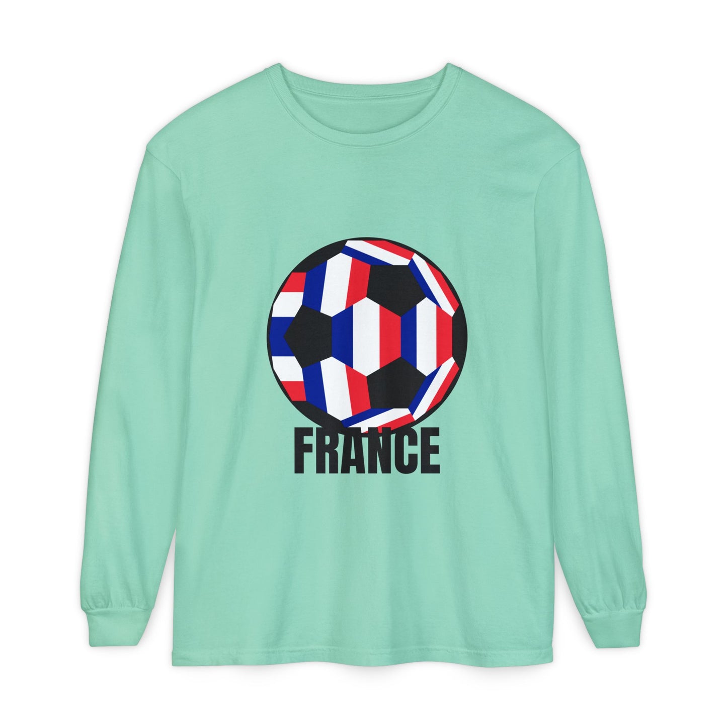 France Fan Specialty Soccer Ball Design Soccer Long Sleeve Tee
