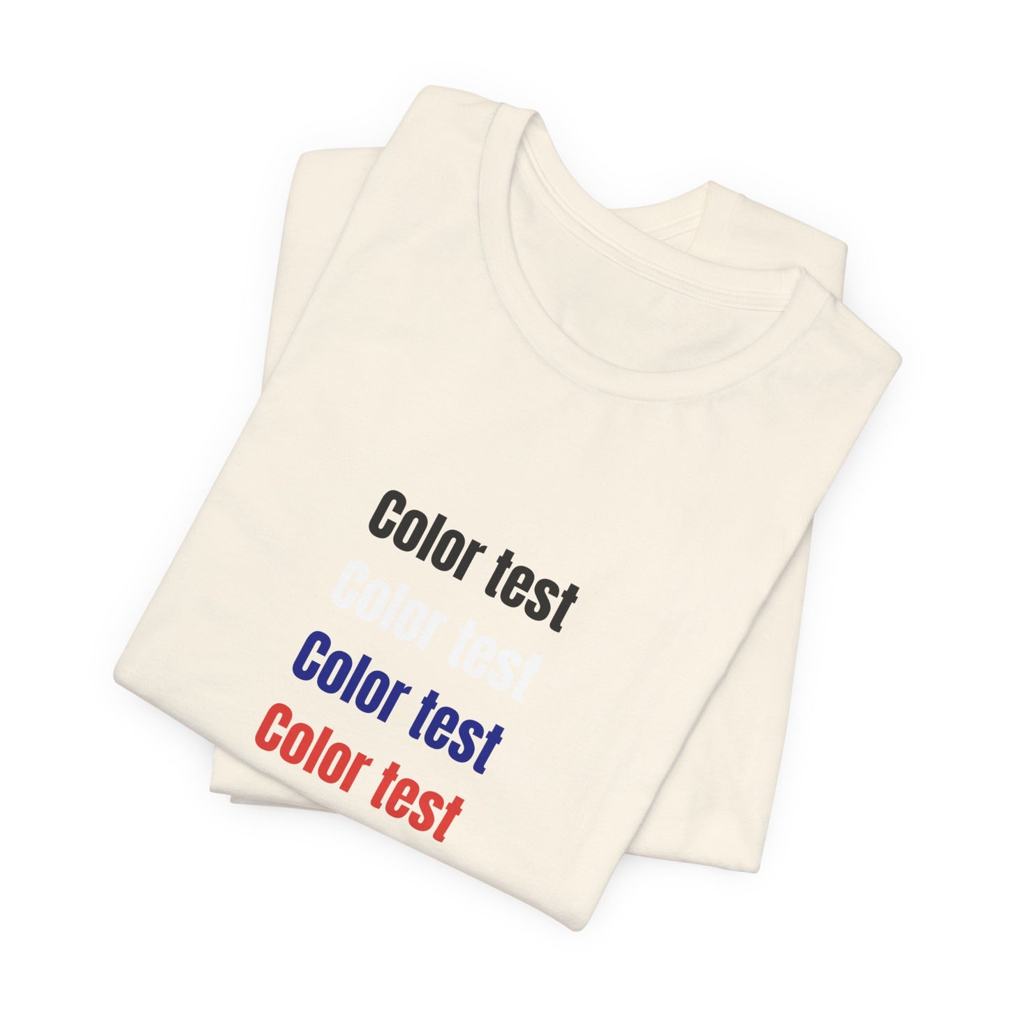 Color Test T-Shirt — Minimal Multicolor Typography Tee