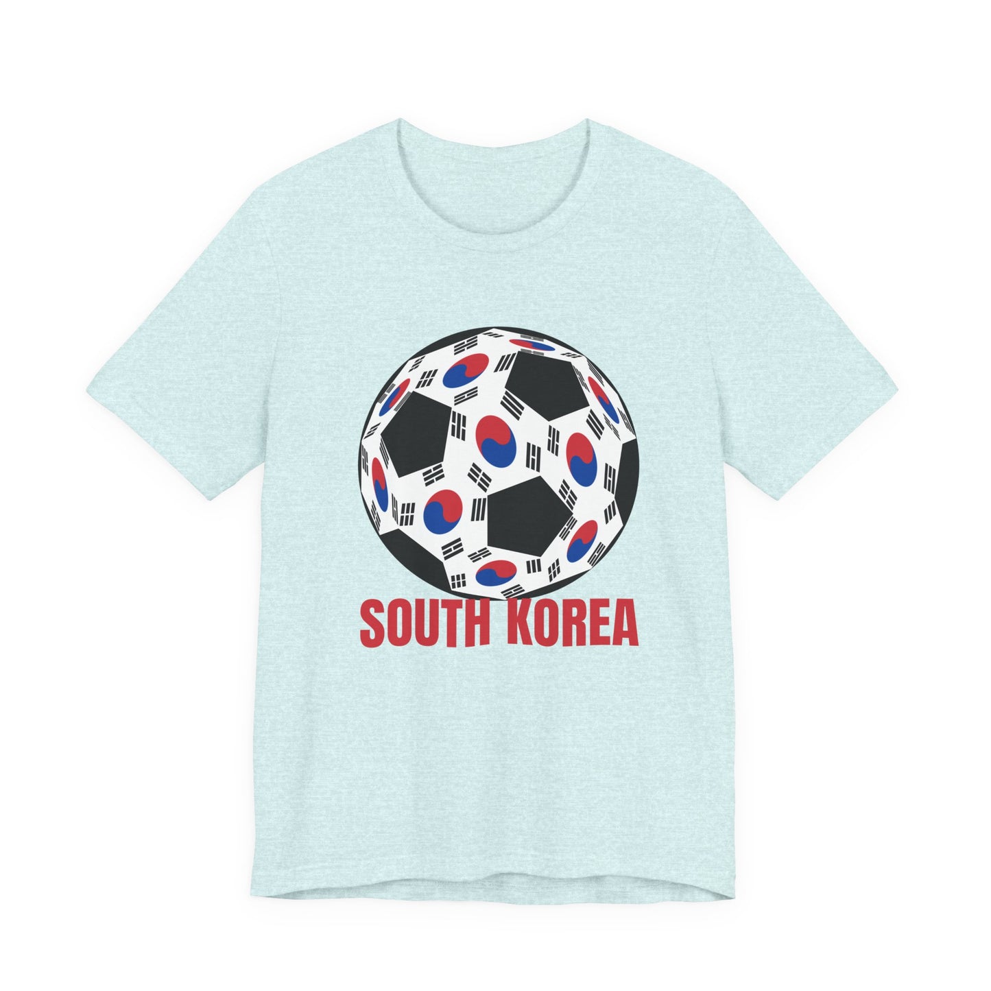 South Korea Fan Specialty Soccer Ball Design T Shirt Red Text