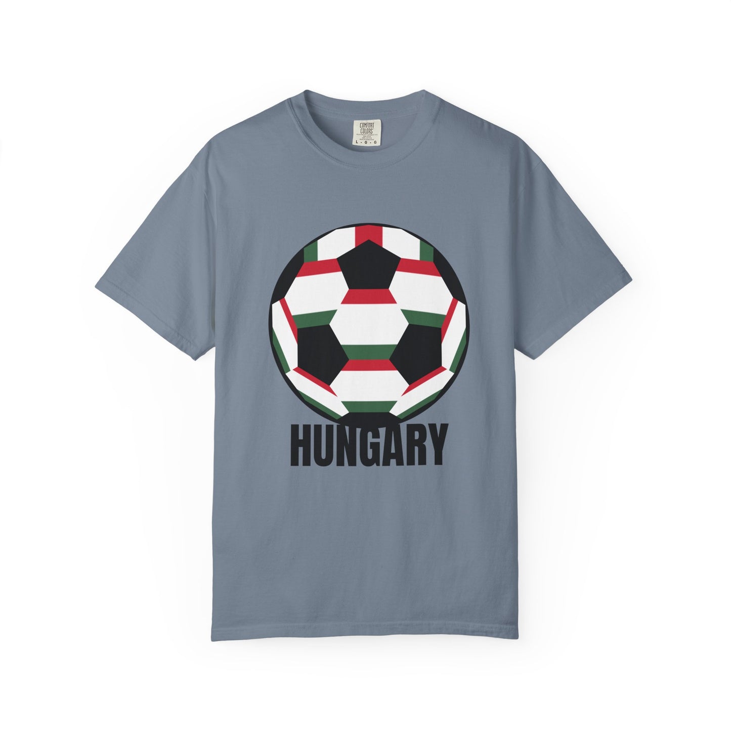 Hungary Fan Specialty Soccer Ball Design T Shirt Black Print