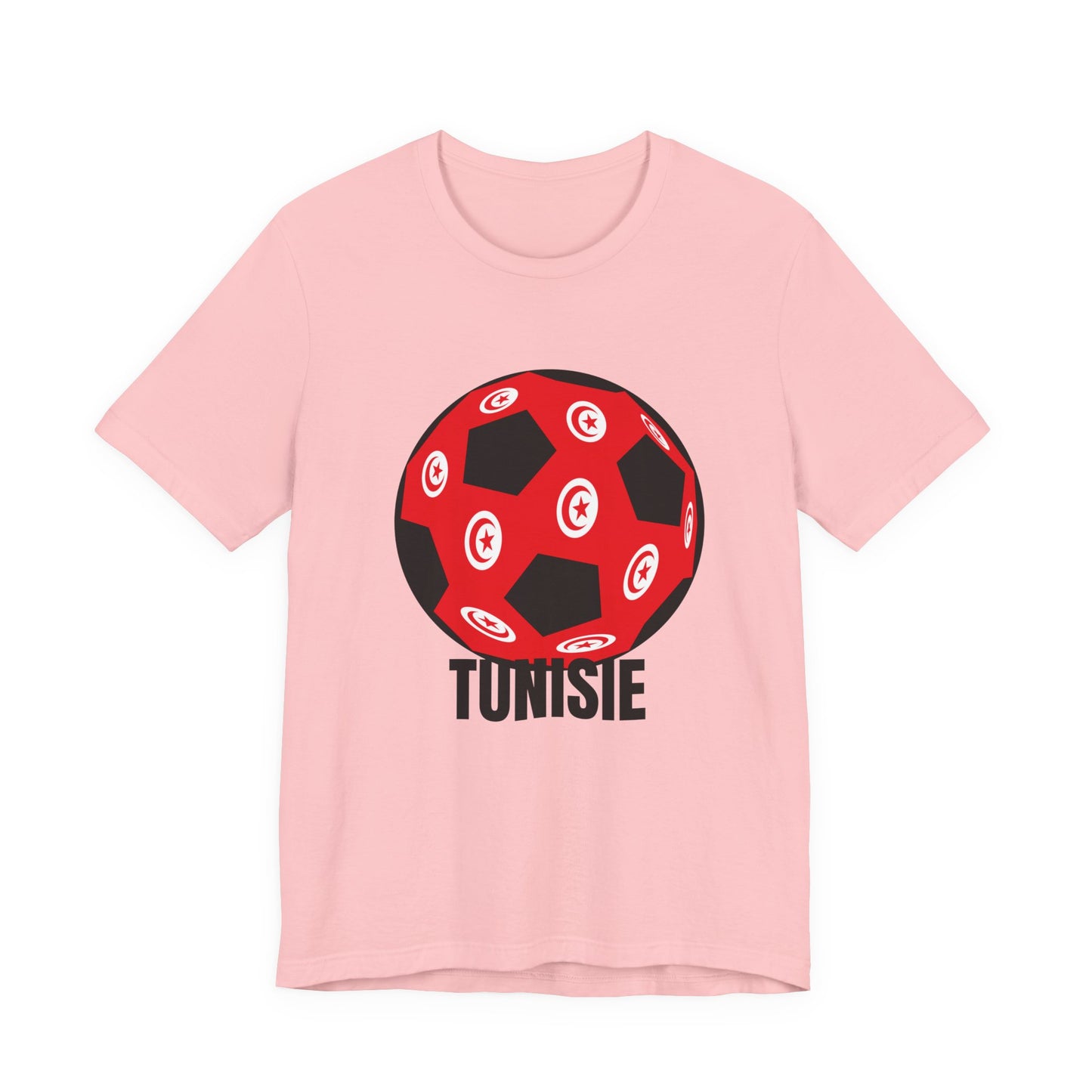 Tunisie Fan Specialty Soccer Ball Design T Shirt Black Text