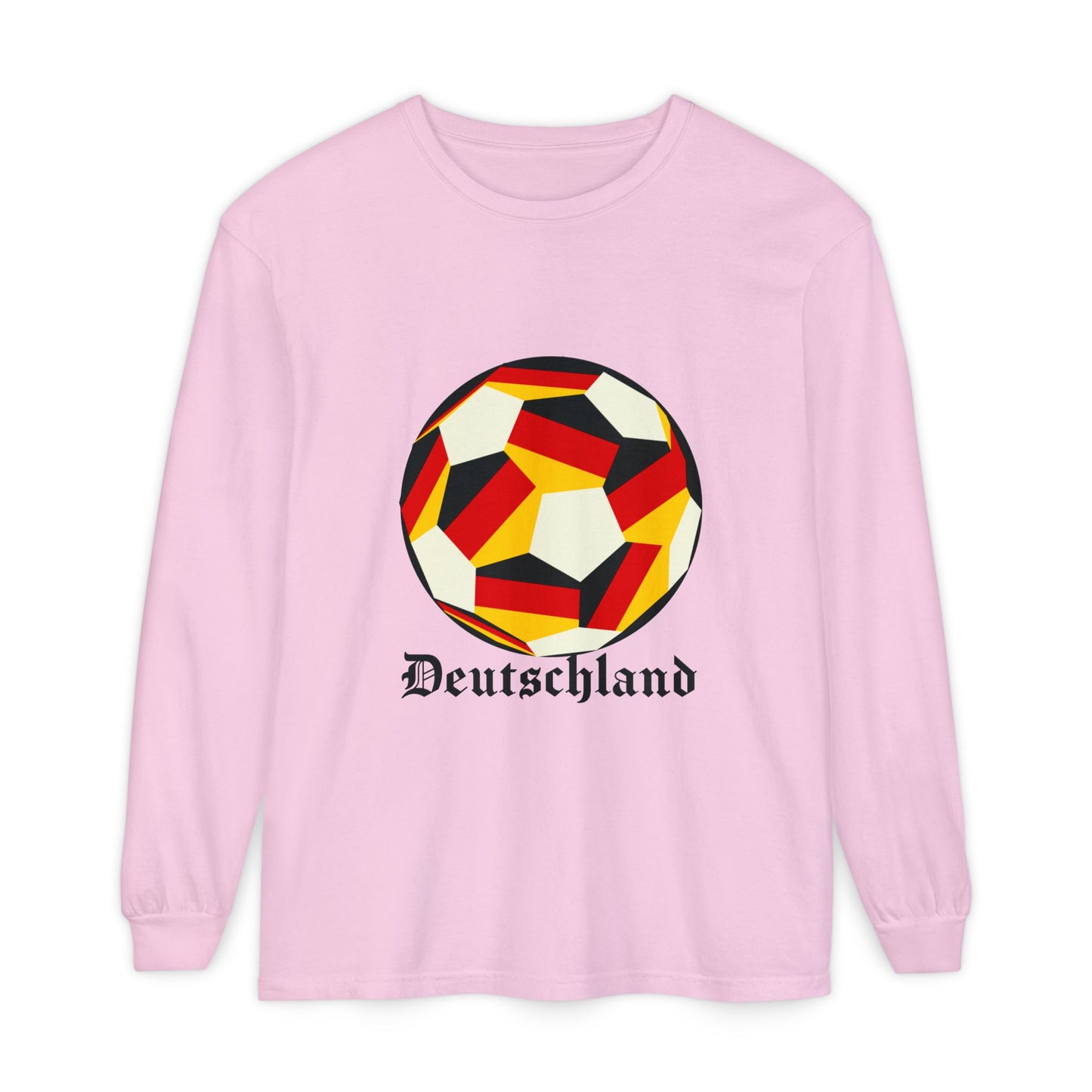 Germany Fan Specialty Soccer Ball Design Long Sleeve Tee