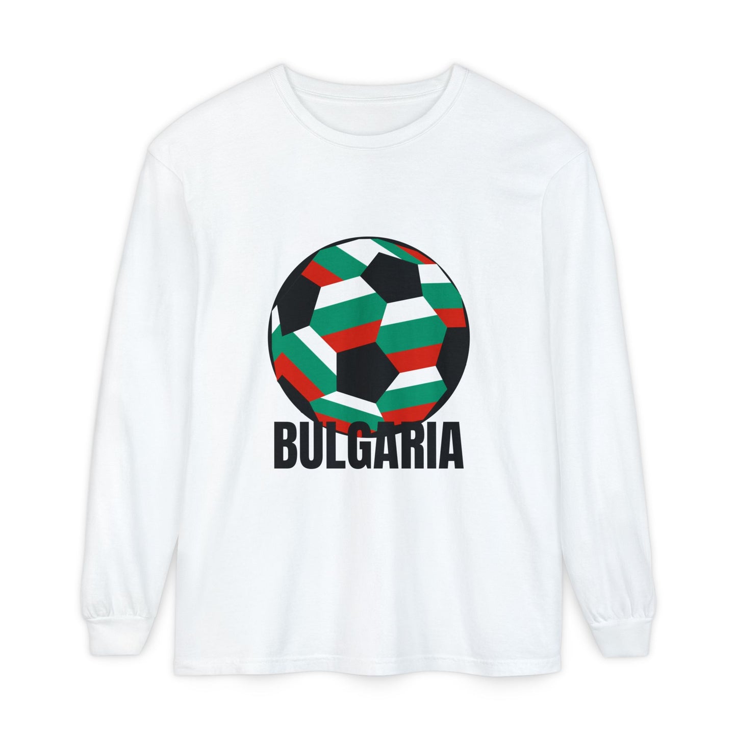 Bulgaria Fan Specialty Soccer Ball Design Long Sleeve Tee