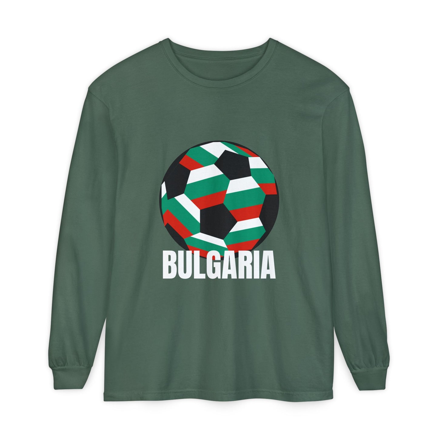 Bulgaria Fan Specialty Soccer Ball Design Long Sleeve Tee