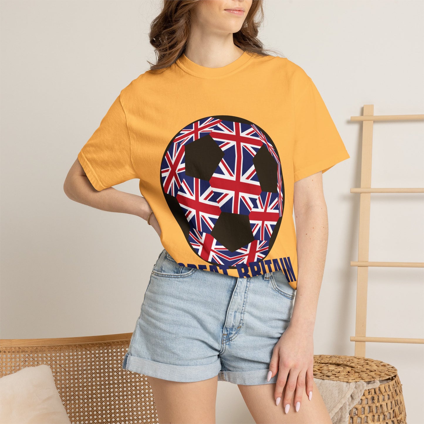 Great Britain Fan Specialty Soccer Ball Design T Shirt