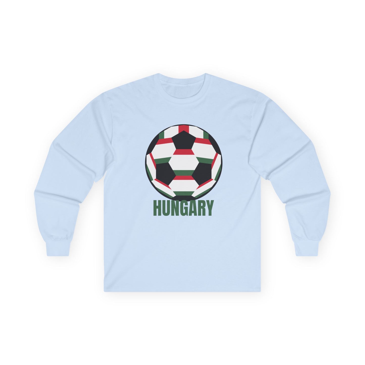 Fan Specialty Soccer Ball Design Long Sleeve T  Green Text