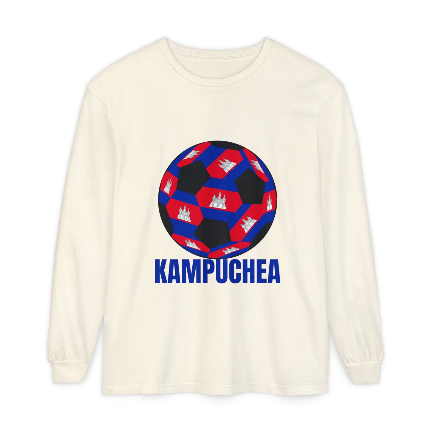 Kampuchea Fan Specialty Soccer Ball Design  Long Sleeve Tee