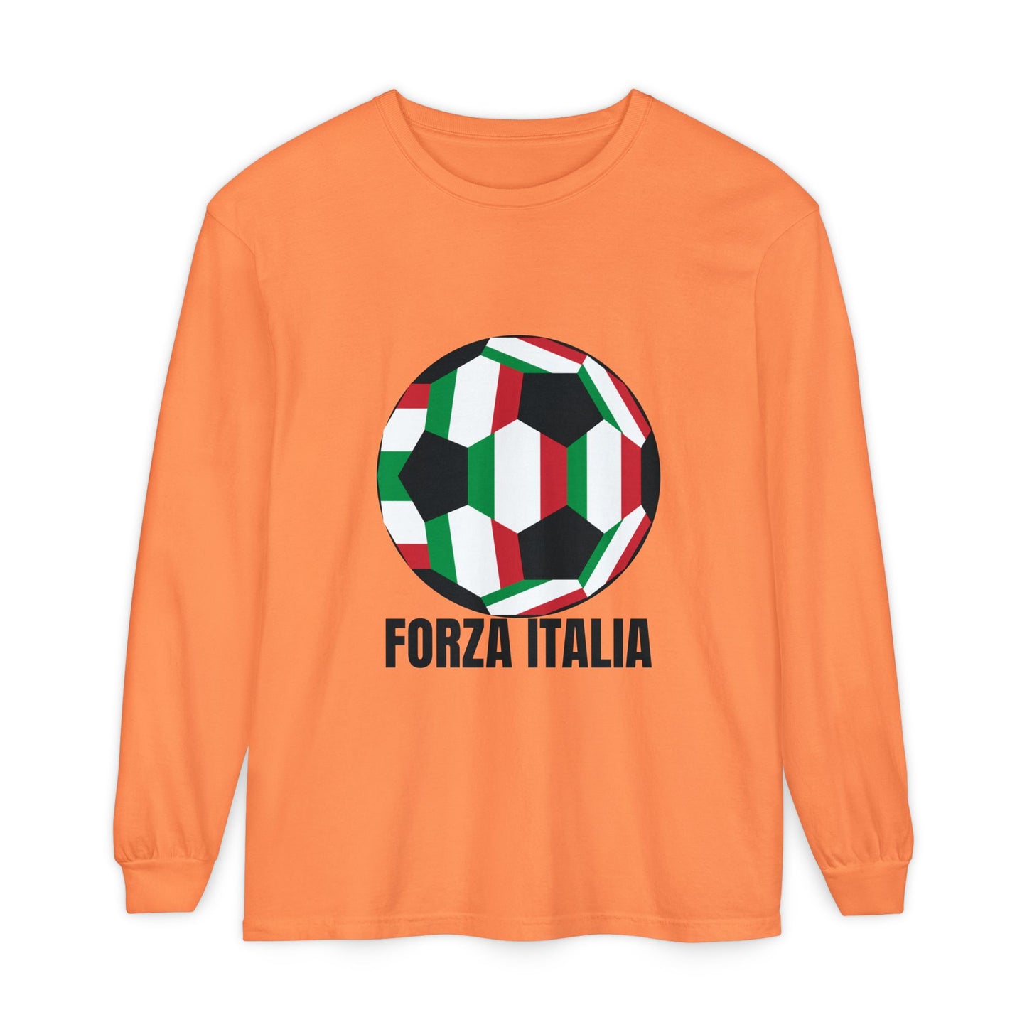 Forza Italia Fan Specialty Soccer Ball Design Long Sleeve T-Shirt