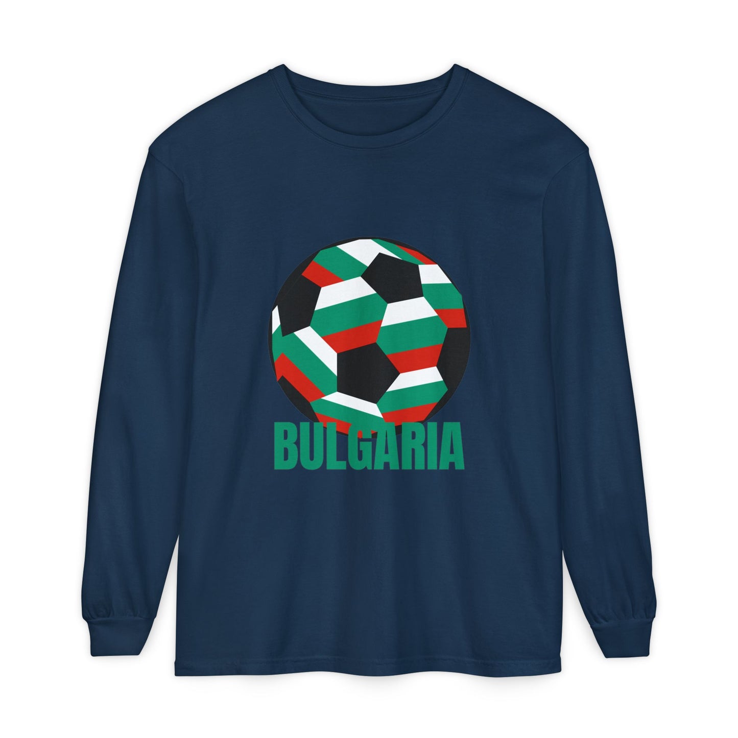 Bulgaria Fan Specialty Soccer Ball Design Long Sleeve Tee