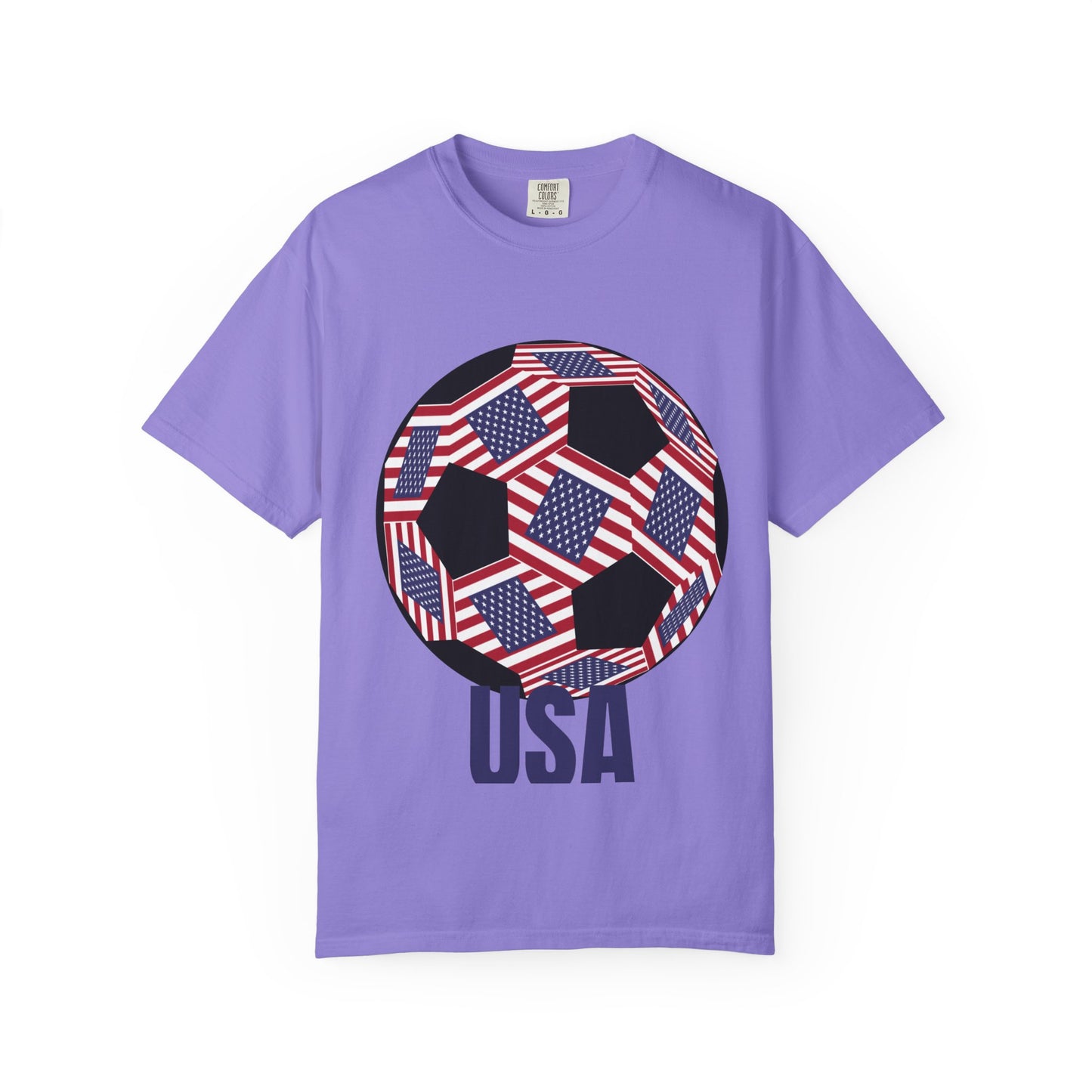 Patriotic USA Fan Specialty Soccer Ball Design T Shirt