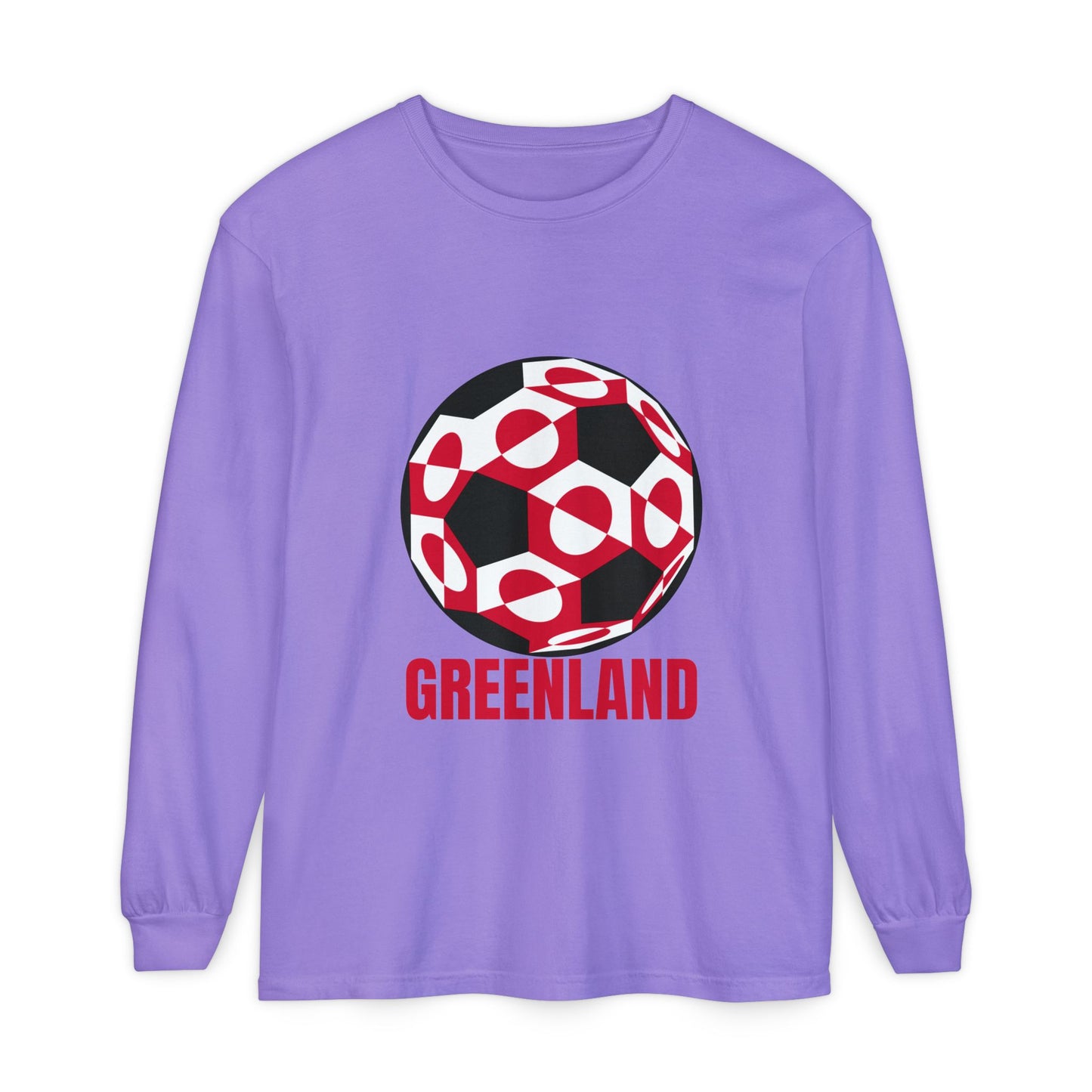 Greenland Fan Specialty Soccer Ball Design Long Sleeve Shirt