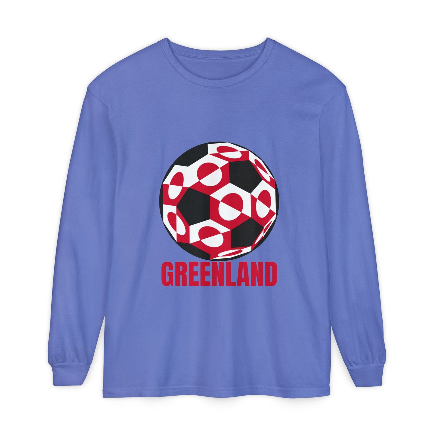 Greenland Fan Specialty Soccer Ball Design Long Sleeve Shirt
