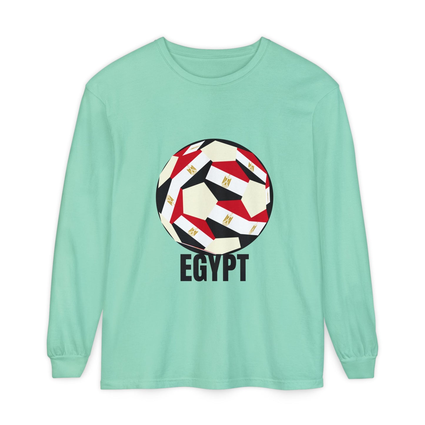 Egypt Fan Specialty Soccer Ball Design Long Sleeve T-Shirt