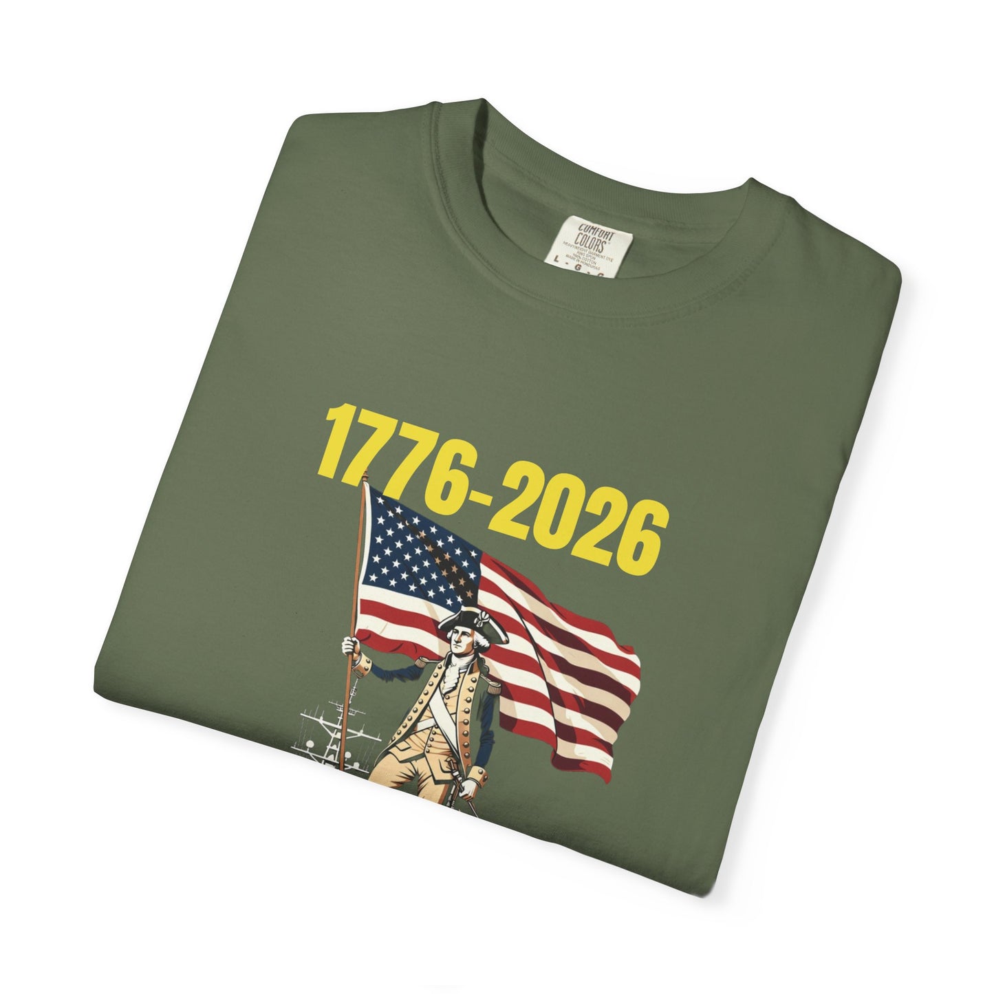 George Washington on an Aircraft Carrier with an American Flag T-shirt | 250 Years of Winning