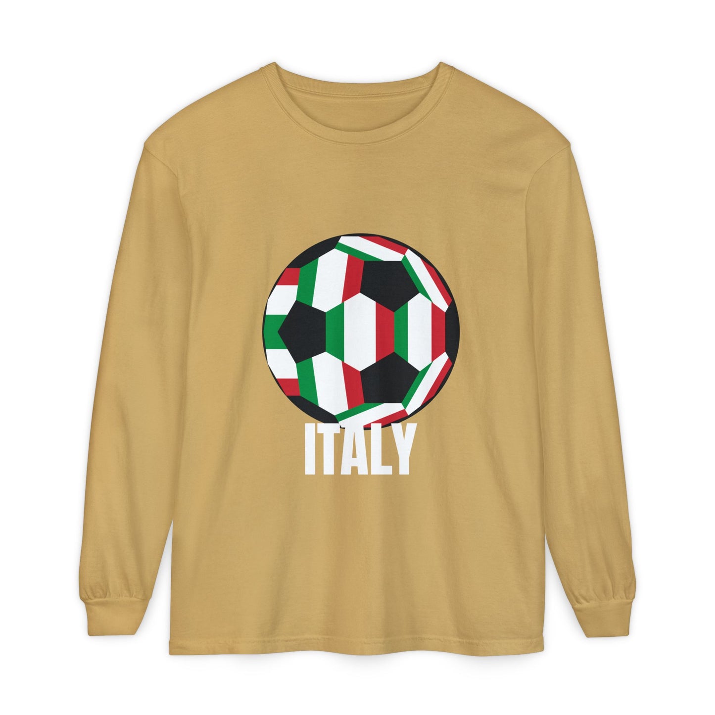 Italy Fan Specialty Soccer Ball Design Long Sleeve Tee