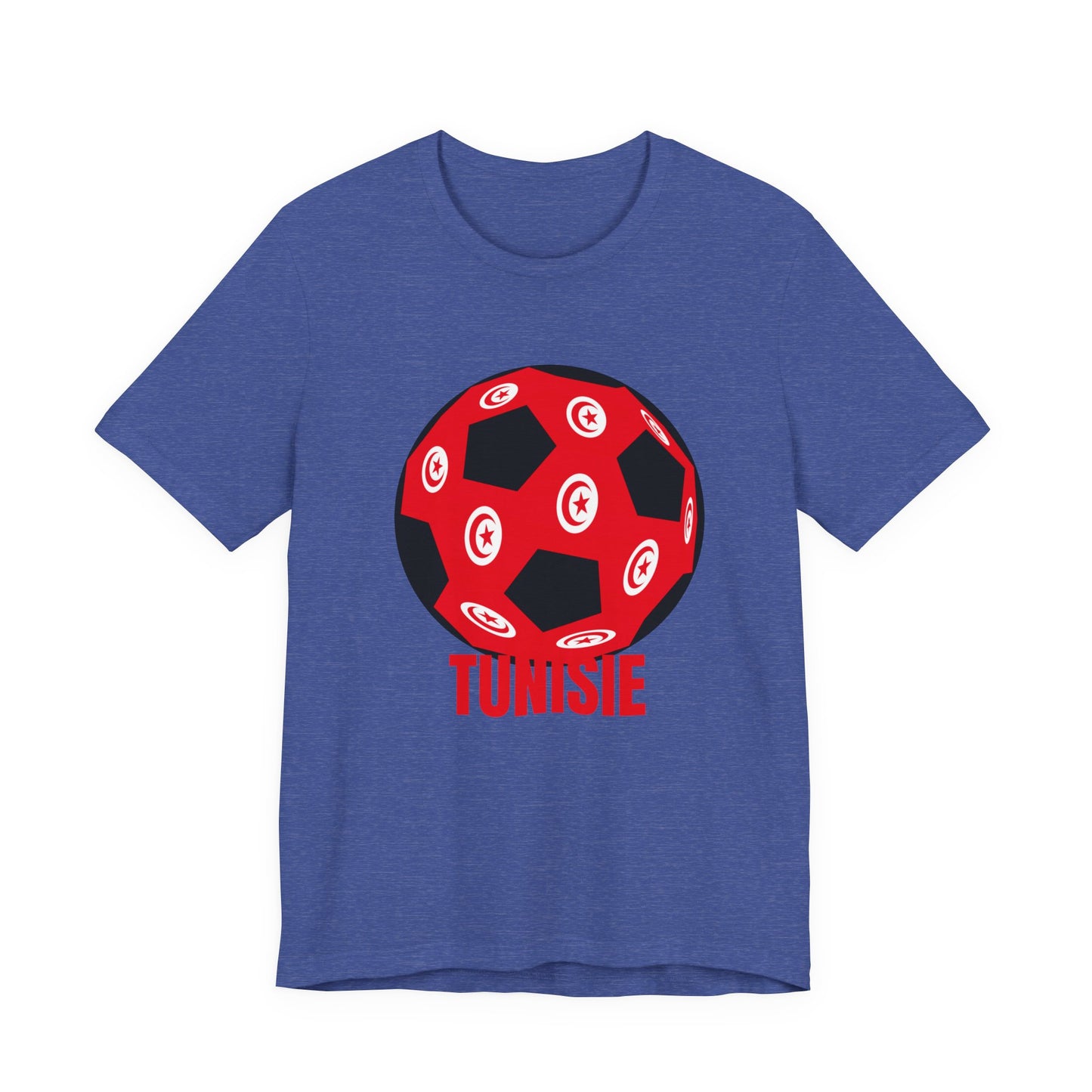 Tunisie Fan Specialty Soccer Ball Design T Shirt Tee Red Text