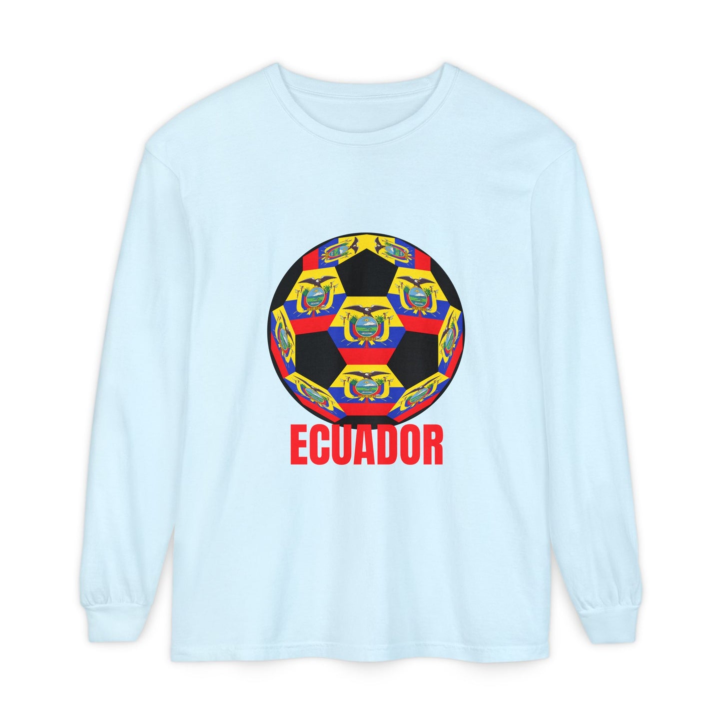 Ecuador Fan Specialty Soccer Ball Soccer Ball Long Sleeve Tee