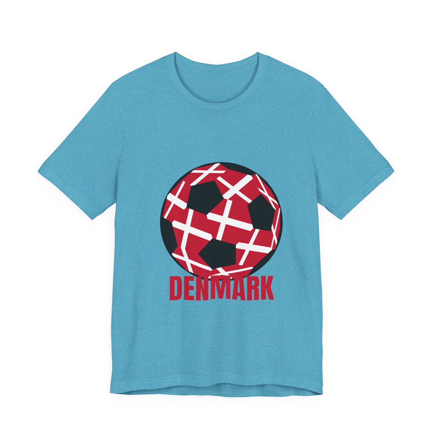 Denmark Fan Specialty Soccer Ball Design Sleeve Tee
