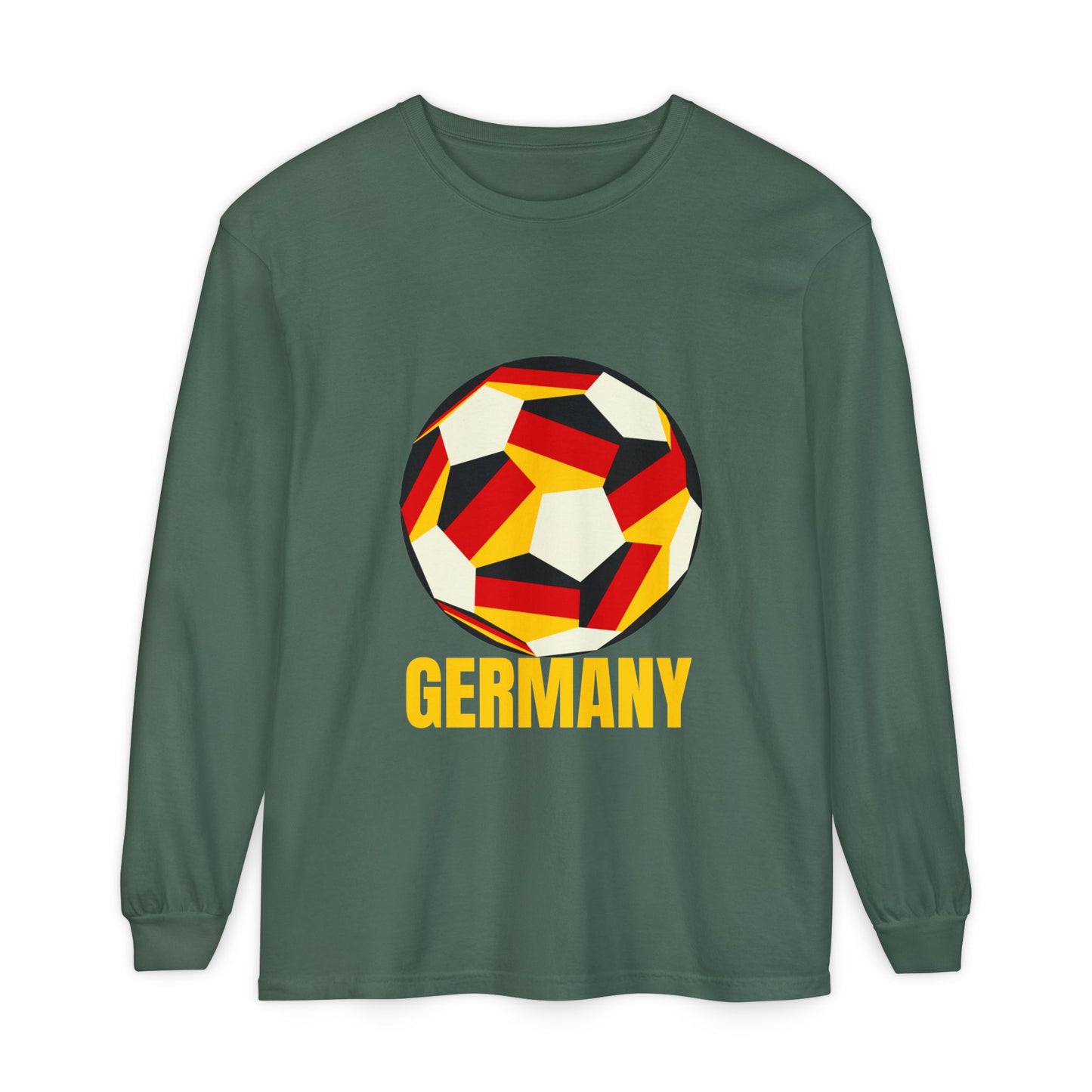 Germany Fan Specialty Soccer Ball Design Long Sleeve Shirt