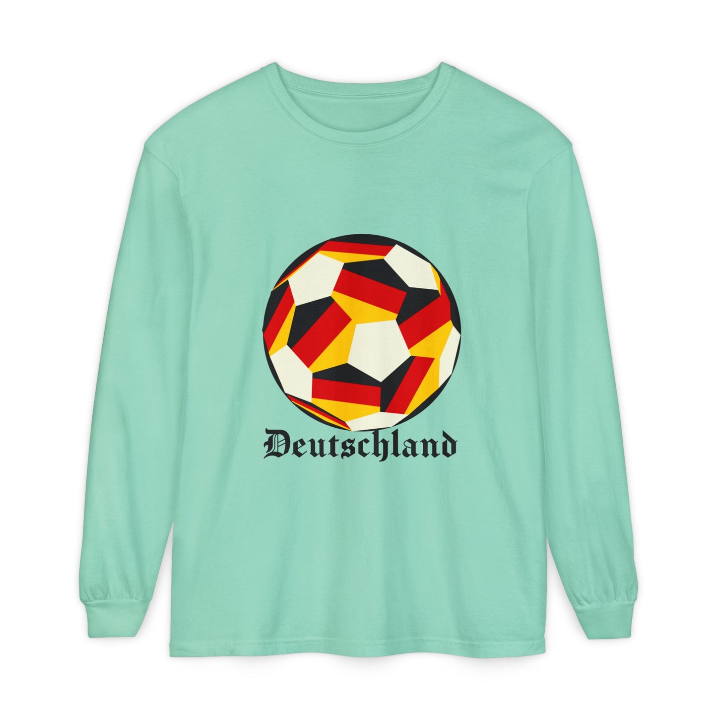 Germany Fan Specialty Soccer Ball Design Long Sleeve Tee