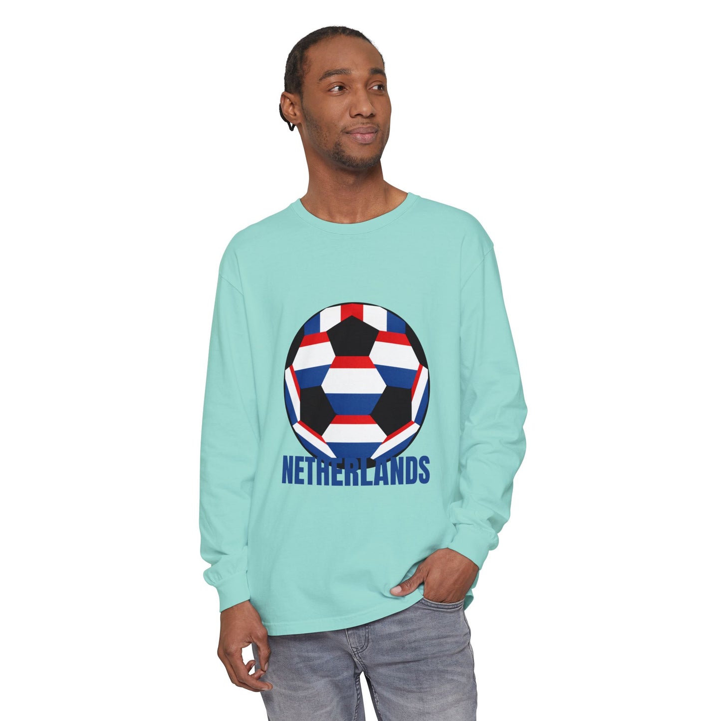 Netherlands Fan Specialty Soccer Ball Long Sleeve Tee