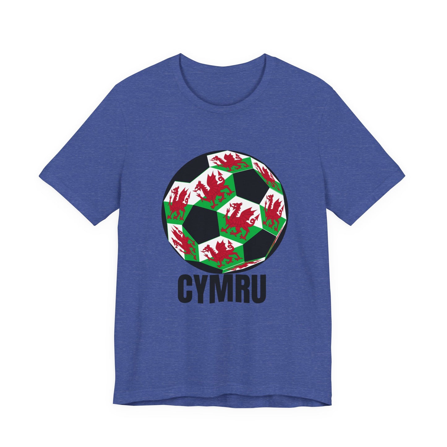 Cymru Fan Specialty Soccer Ball Design T Shirt Black Text