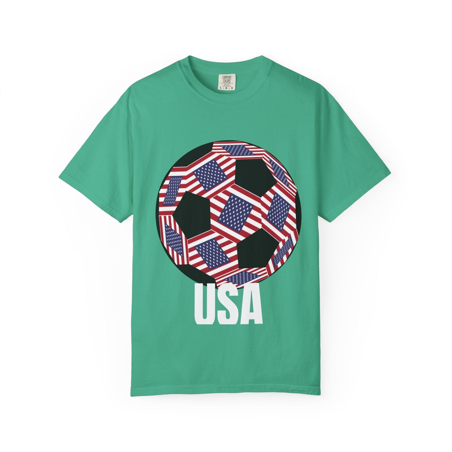Patriotic USA Fan Specialty Soccer Ball Design T Shirt